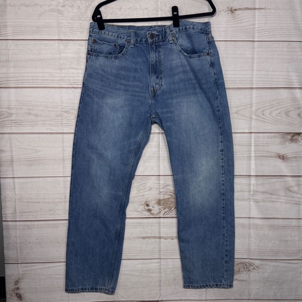 Levis 505 Regular Fit Straight Leg Mens Blue Denim Jeans 36x30 Medium Wash
